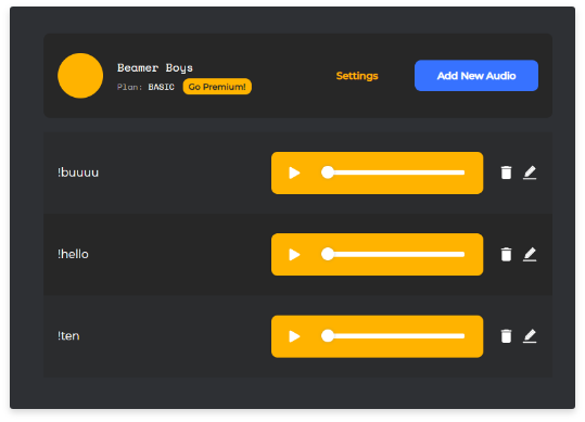 Manage your audios